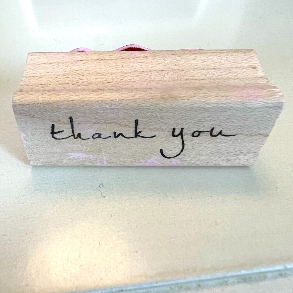 💕”Thank You” rubber stamp💕awesome font!